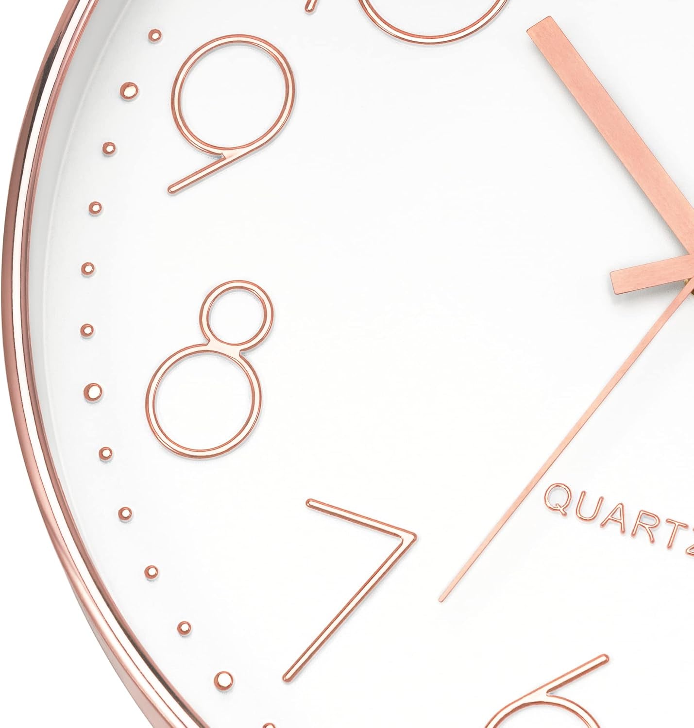Modern Wall Clock 12 Inch Non-Ticking Silent Battery Operated round Quartz Rose Gold Wall Clock for Office Bedroom Living Room Kitchen Home School Decor