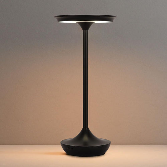 Rechargeable Cordless Table Lamp, 6000Mah Battery Operated LED Table Lights,Touch Control - 3 Color Dimmable for Bedroom, Patio, Cofee, Outdoor,Dining Home,Restaurant&Living Room-Black