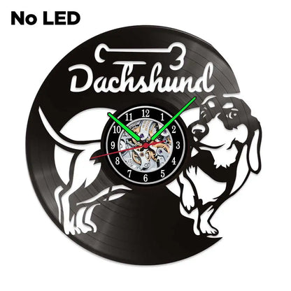 Dachshund Vet Vinyl Records Clocks Modern Home CD Clocks Wall Child Watch Dogs Decorations for Living Room Pieces Stickers