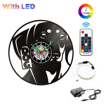 Dachshund Vet Vinyl Records Clocks Modern Home CD Clocks Wall Child Watch Dogs Decorations for Living Room Pieces Stickers