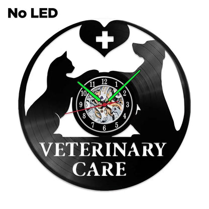 Dachshund Vet Vinyl Records Clocks Modern Home CD Clocks Wall Child Watch Dogs Decorations for Living Room Pieces Stickers