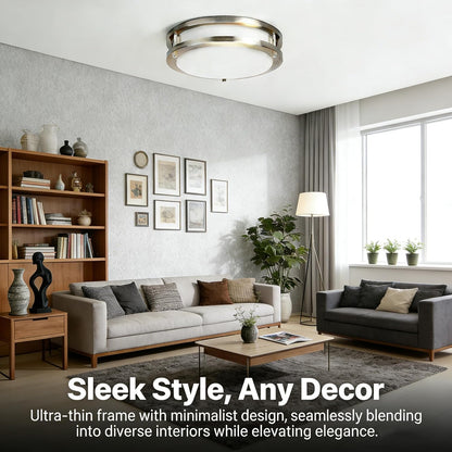 27W Dimmable LED Flush Mount Ceiling Light Fixture, Kitchen Light Fixtures, 12 Inch Ceiling Lights for Bedroom, Bathroom, 3000K/4000K/5000K Adjustbale, Super Bright 2700LM