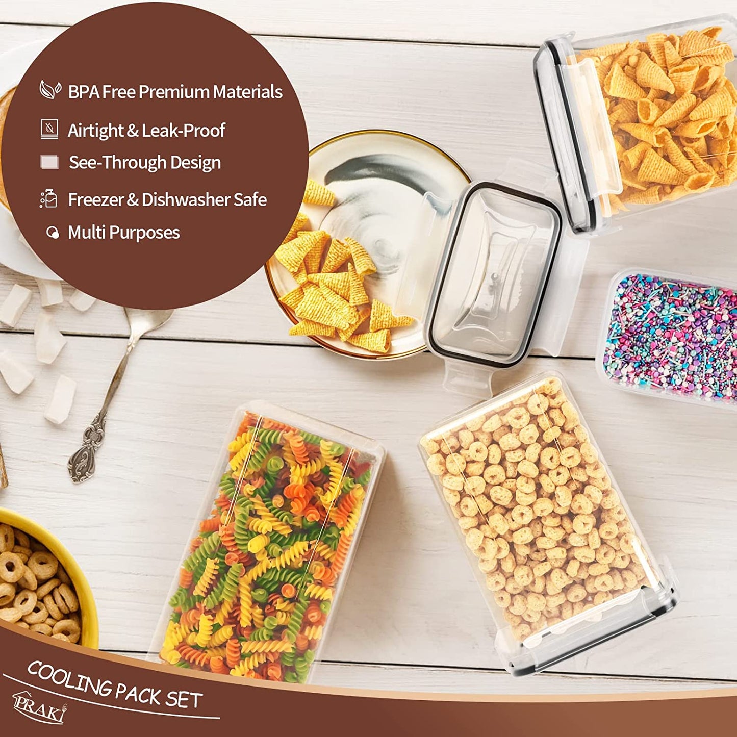 Airtight Food Storage Containers Set with Lids - 24 PCS, BPA Free Kitchen and Pantry Organization, Plastic Leak-Proof Canisters for Cereal Flour & Sugar - Labels & Marker