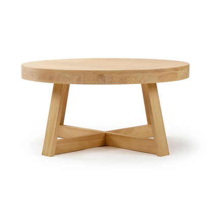 Classic Solid Wood round Coffee Table, 36" Farmhouse Table for Living Room