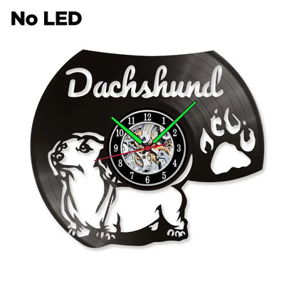 Dachshund Vet Vinyl Records Clocks Modern Home CD Clocks Wall Child Watch Dogs Decorations for Living Room Pieces Stickers