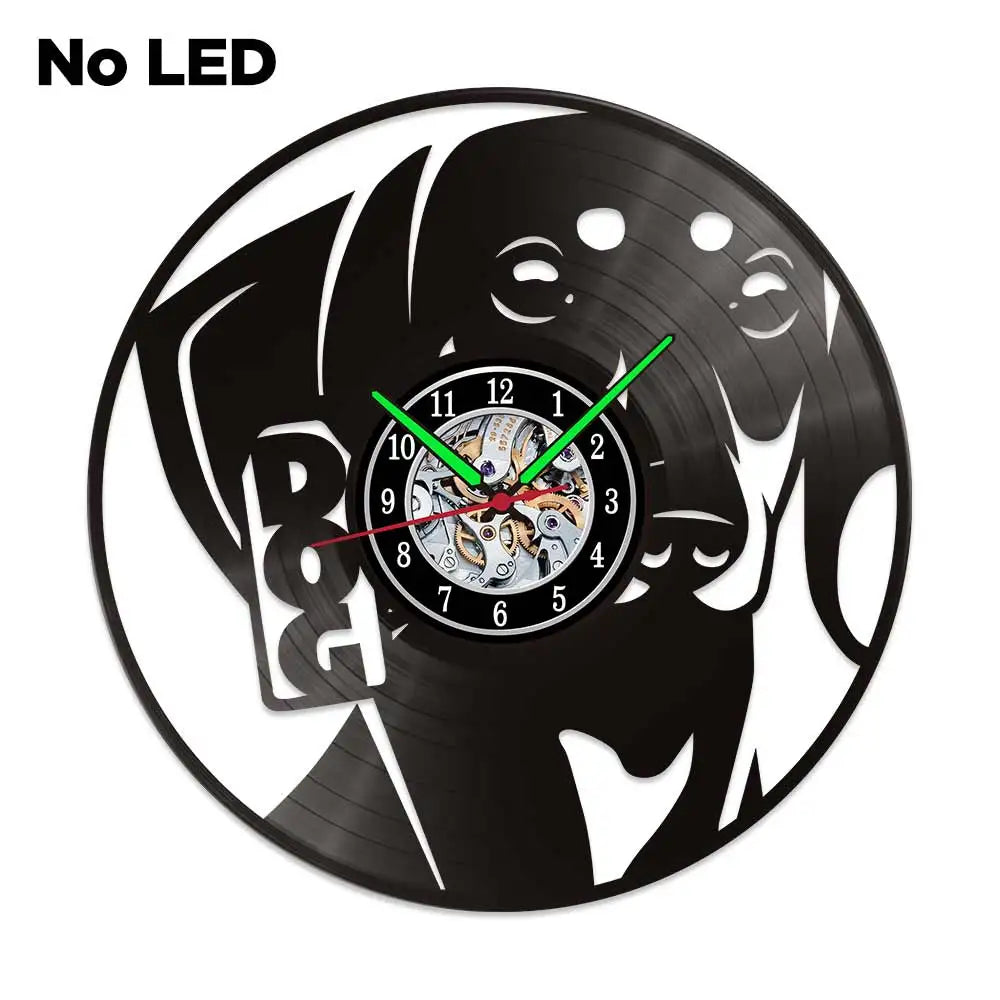 Dachshund Vet Vinyl Records Clocks Modern Home CD Clocks Wall Child Watch Dogs Decorations for Living Room Pieces Stickers