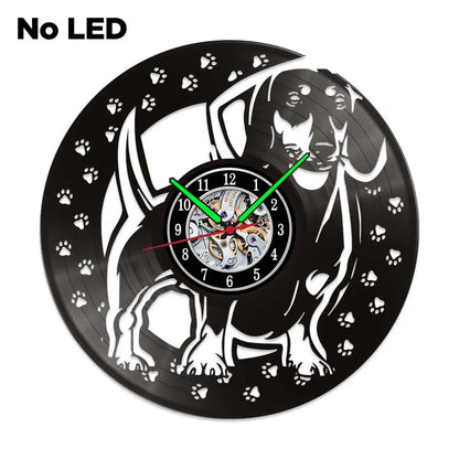 Dachshund Vet Vinyl Records Clocks Modern Home CD Clocks Wall Child Watch Dogs Decorations for Living Room Pieces Stickers